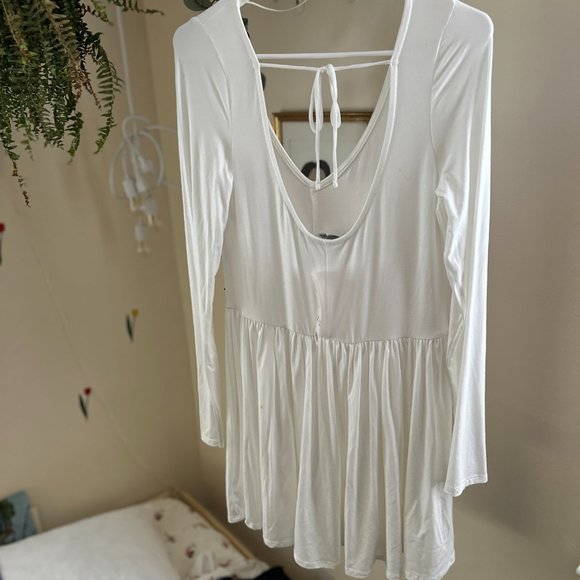 UO Tara Long Sleeve Drop-Waist Mini Dress L / NWT - Picture 5 of 6